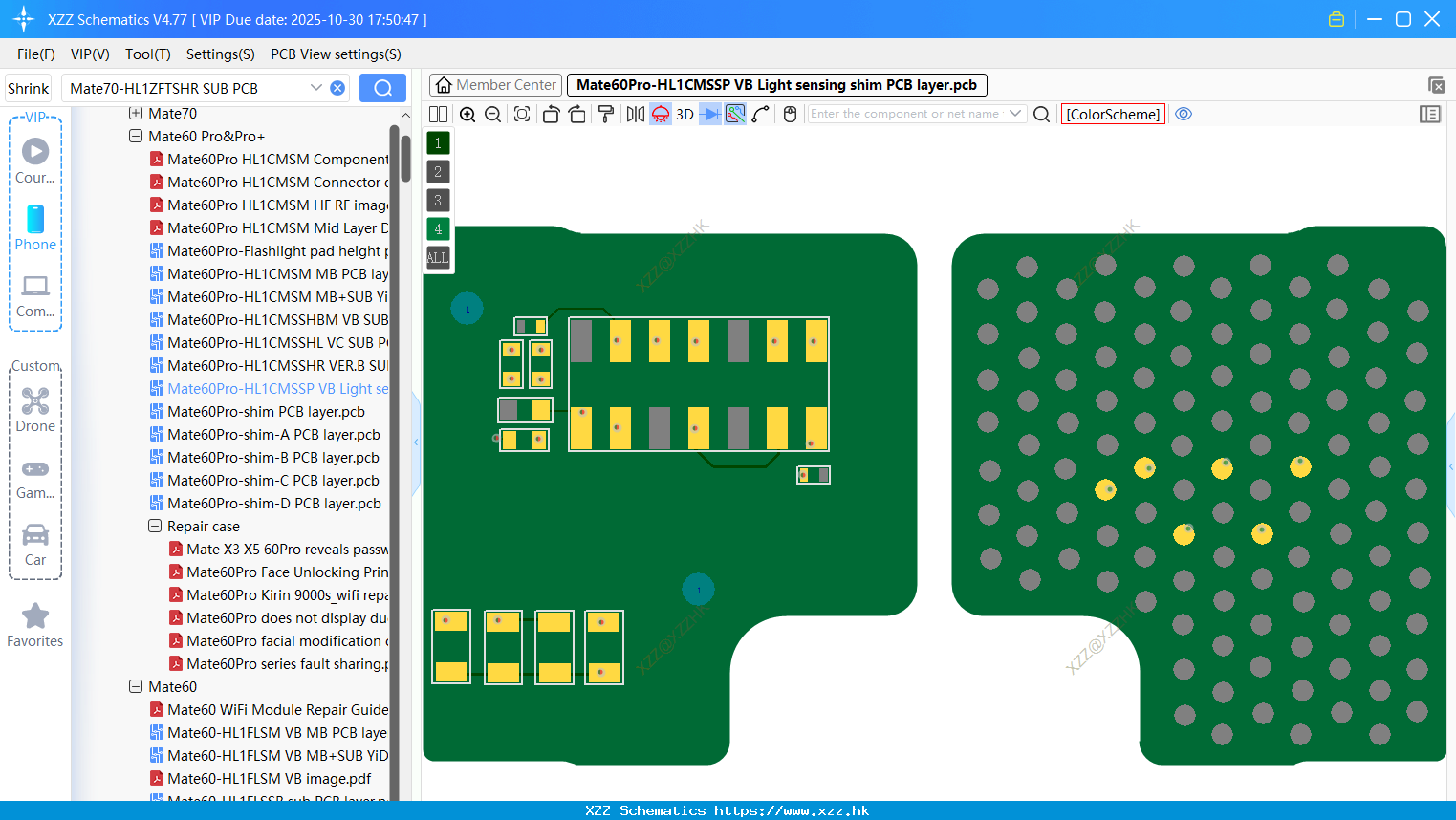 Huawei Mate60Pro-HL1CMSSP VB Light Sensing Shim PCB Layer